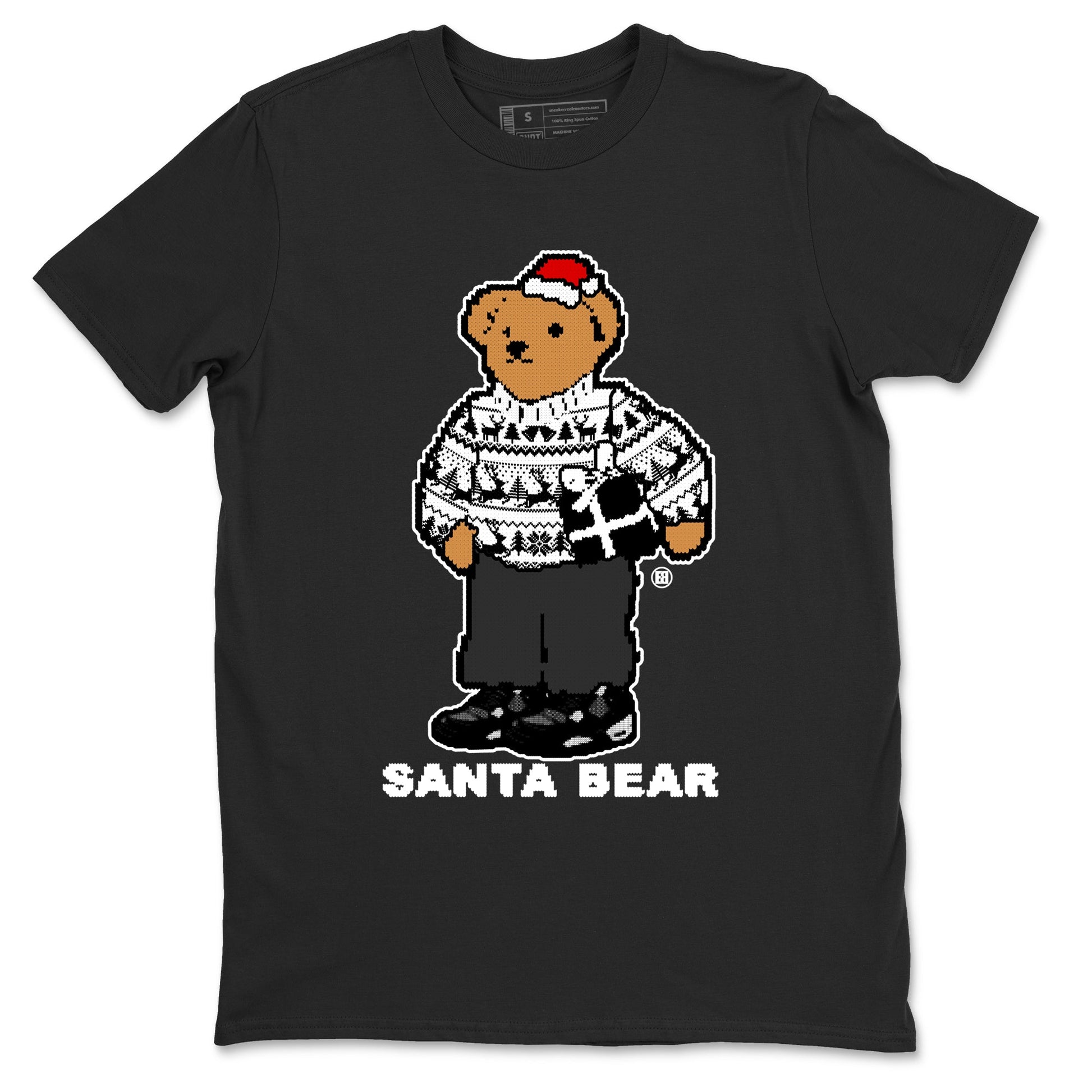 White Thunder 4s t shirts to match sneakers Santa Bear Christmas Shirts Air Jordan 4 Retro White Thunder shirt SNRT Sneaker Tees unisex cotton Black 2 shirts
