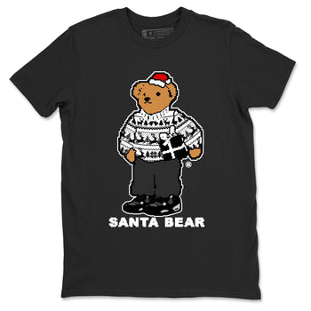 White Thunder 4s t shirts to match sneakers Santa Bear Christmas Shirts Air Jordan 4 Retro White Thunder shirt SNRT Sneaker Tees unisex cotton Black 2 shirts