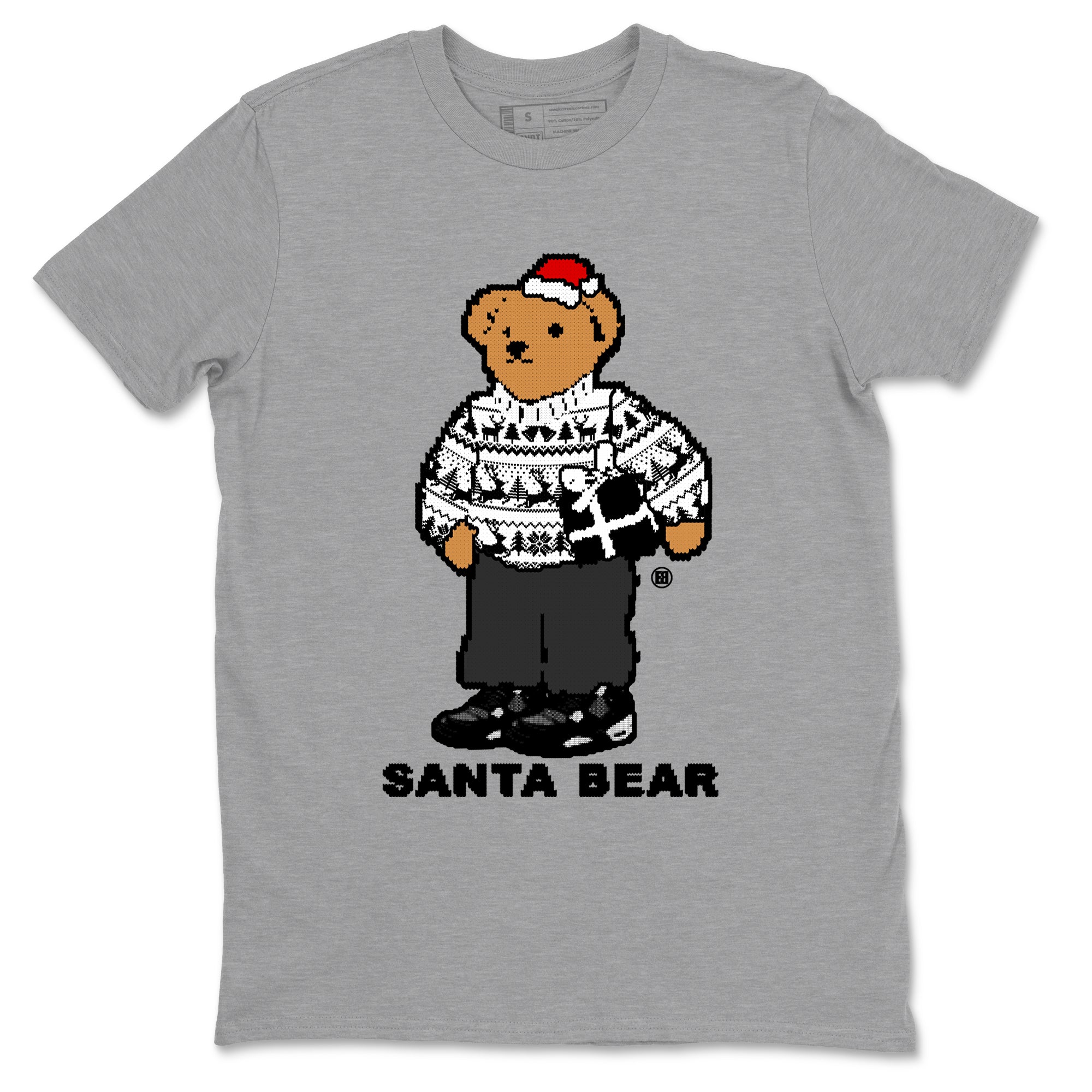 White Thunder 4s t shirts to match sneakers Santa Bear Christmas Shirts Air Jordan 4 Retro White Thunder shirt SNRT Sneaker Tees unisex cotton Heather Grey 2 shirts