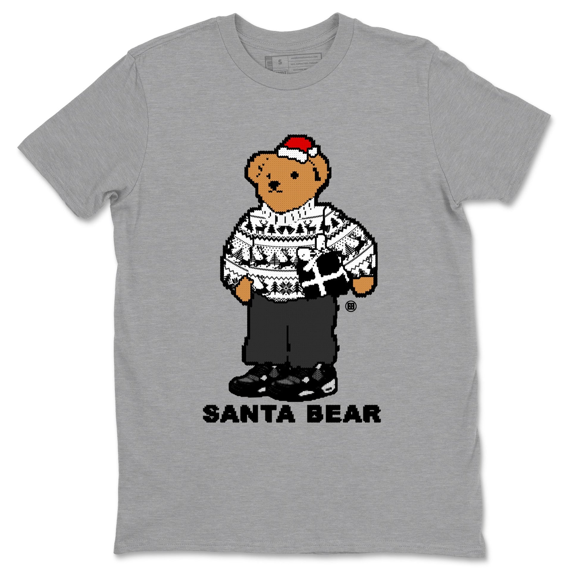White Thunder 4s t shirts to match sneakers Santa Bear Christmas Shirts Air Jordan 4 Retro White Thunder shirt SNRT Sneaker Tees unisex cotton Heather Grey 2 shirts
