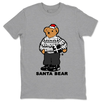 White Thunder 4s t shirts to match sneakers Santa Bear Christmas Shirts Air Jordan 4 Retro White Thunder shirt SNRT Sneaker Tees unisex cotton Heather Grey 2 shirts