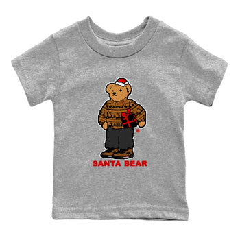Air Jordan 5 Archaeo Brown t shirts to match sneakers Santa Bear Christmas Shirts Archaeo Brown 5s shirt SNRT Sneaker Tees Youth Baby Heather Grey 2 tee