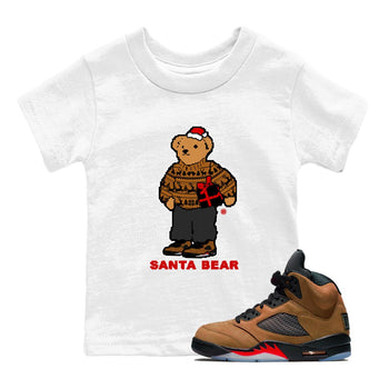 Air Jordan 5 Archaeo Brown t shirts to match sneakers Santa Bear Christmas Shirts Archaeo Brown 5s shirt SNRT Sneaker Tees Youth Baby White 1 tee