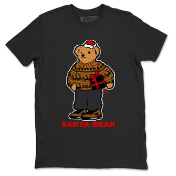 Air Jordan 5 Archaeo Brown t shirts to match sneakers Santa Bear Christmas Shirts Archaeo Brown 5s shirt SNRT Sneaker Tees unisex cotton Black 2 shirts