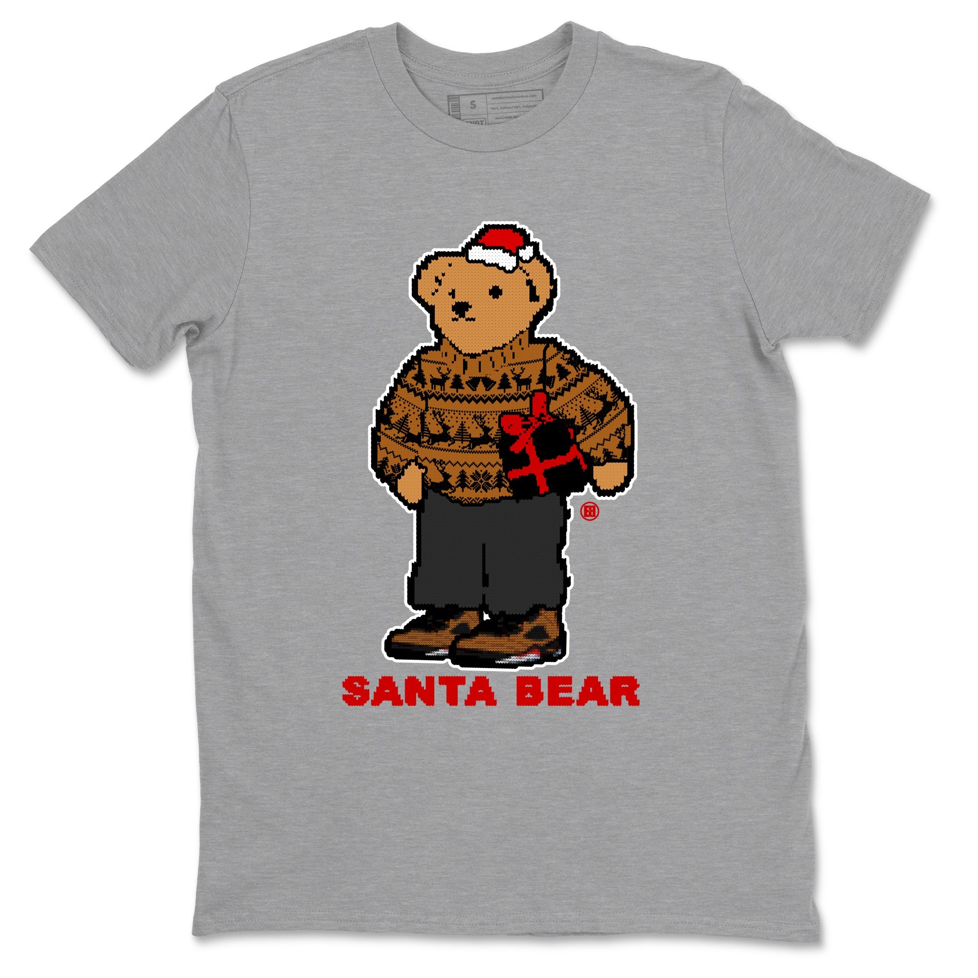 Air Jordan 5 Archaeo Brown t shirts to match sneakers Santa Bear Christmas Shirts Archaeo Brown 5s shirt SNRT Sneaker Tees unisex cotton Heather Grey 2 shirts