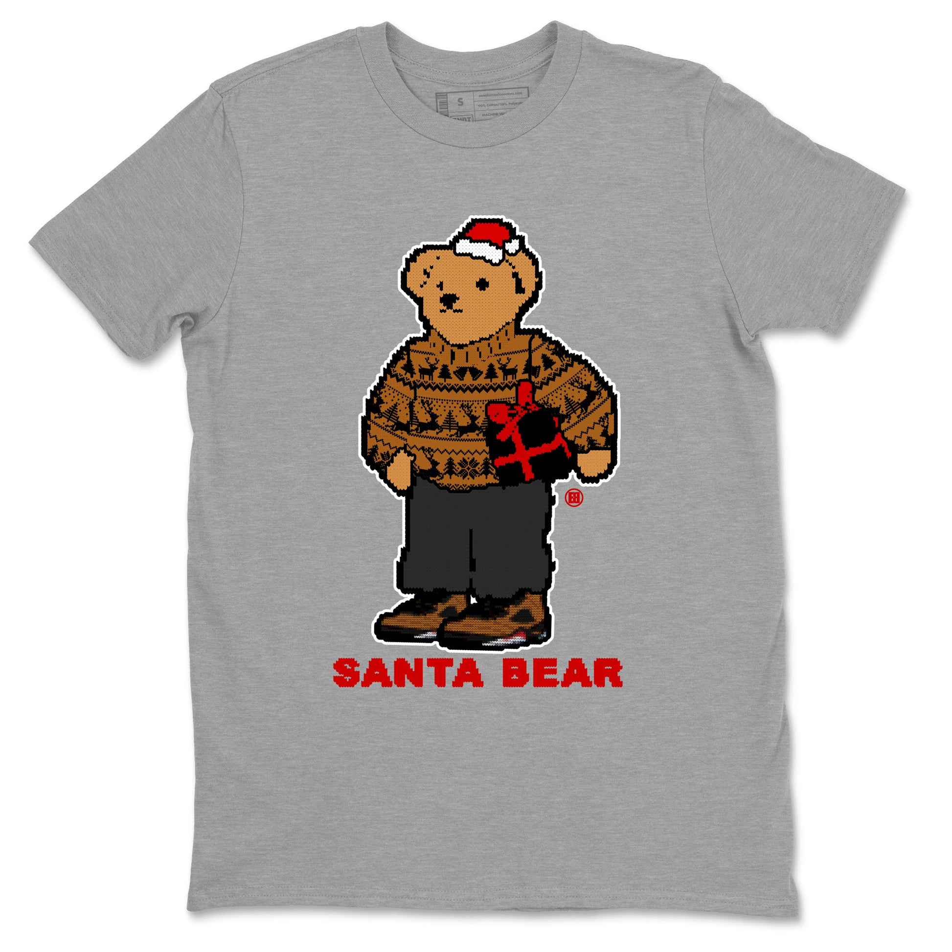 Air Jordan 5 Archaeo Brown t shirts to match sneakers Santa Bear Christmas Shirts Archaeo Brown 5s shirt SNRT Sneaker Tees unisex cotton Heather Grey 2 shirts