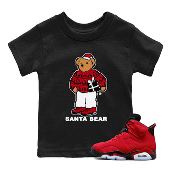 Air Jordan 6 Toro Bravo t shirts to match sneakers Santa Bear Christmas Shirts Toro Bravo 6s shirt SNRT Sneaker Tees Youth Baby Black 1 tee