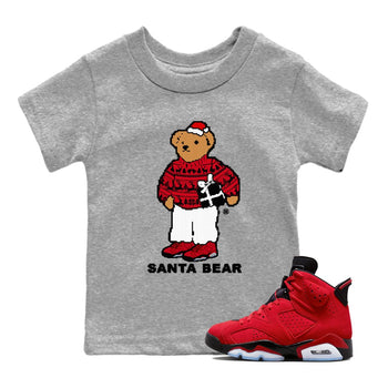 Air Jordan 6 Toro Bravo t shirts to match sneakers Santa Bear Christmas Shirts Toro Bravo 6s shirt SNRT Sneaker Tees Youth Baby Heather Grey 1 tee