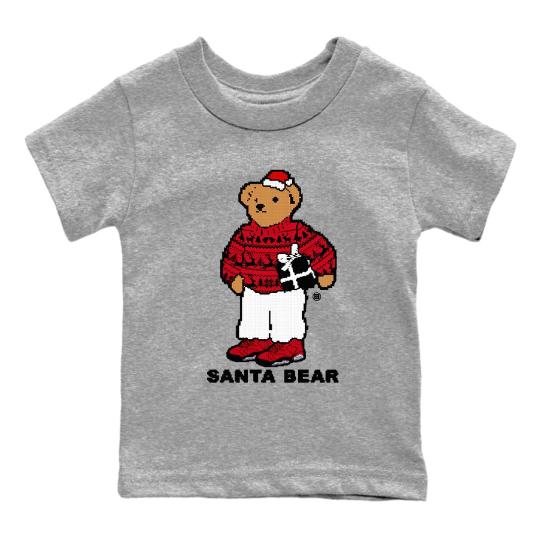 Air Jordan 6 Toro Bravo t shirts to match sneakers Santa Bear Christmas Shirts Toro Bravo 6s shirt SNRT Sneaker Tees Youth Baby Heather Grey 2 tee