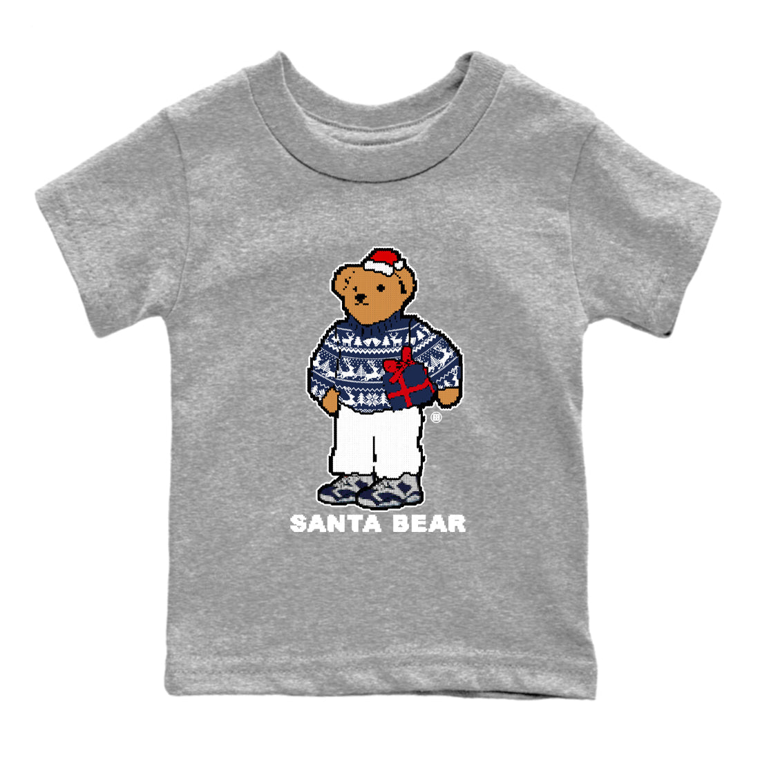 Air Jordan 6 White And Midnight Navy t shirts to match sneakers Santa Bear Christmas Shirts Air Jordan 6 Olympic shirt SNRT Sneaker Tees Youth Baby Heather Grey 2 tee
