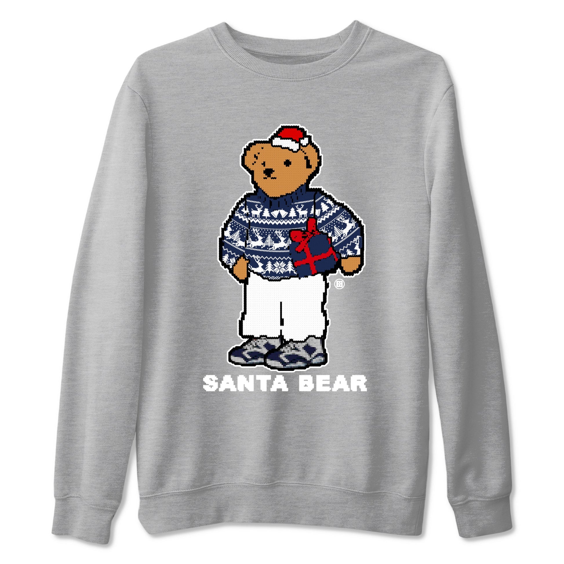 Air Jordan 6 White And Midnight Navy t shirts to match sneakers Santa Bear Christmas Shirts Air Jordan 6 Olympic shirt SNRT Sneaker Tees unisex cotton Heather Grey 2 shirts