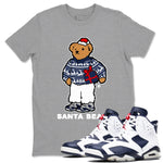 Air Jordan 6 White And Midnight Navy t shirts to match sneakers Santa Bear Christmas Shirts Air Jordan 6 Olympic shirt SNRT Sneaker Tees unisex cotton Heather Grey 1 shirts