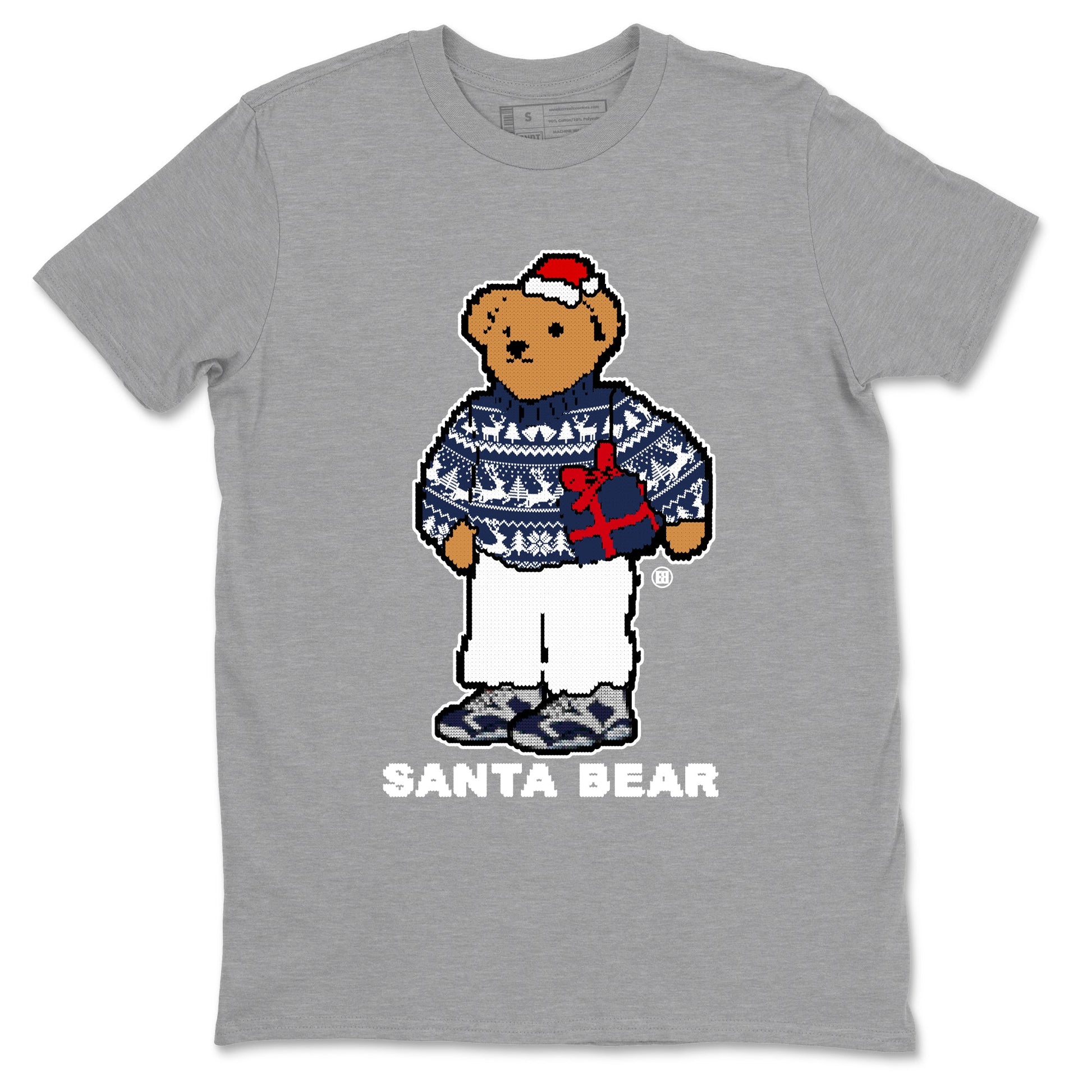 Air Jordan 6 White And Midnight Navy t shirts to match sneakers Santa Bear Christmas Shirts Air Jordan 6 Olympic shirt SNRT Sneaker Tees unisex cotton Heather Grey 2 shirts