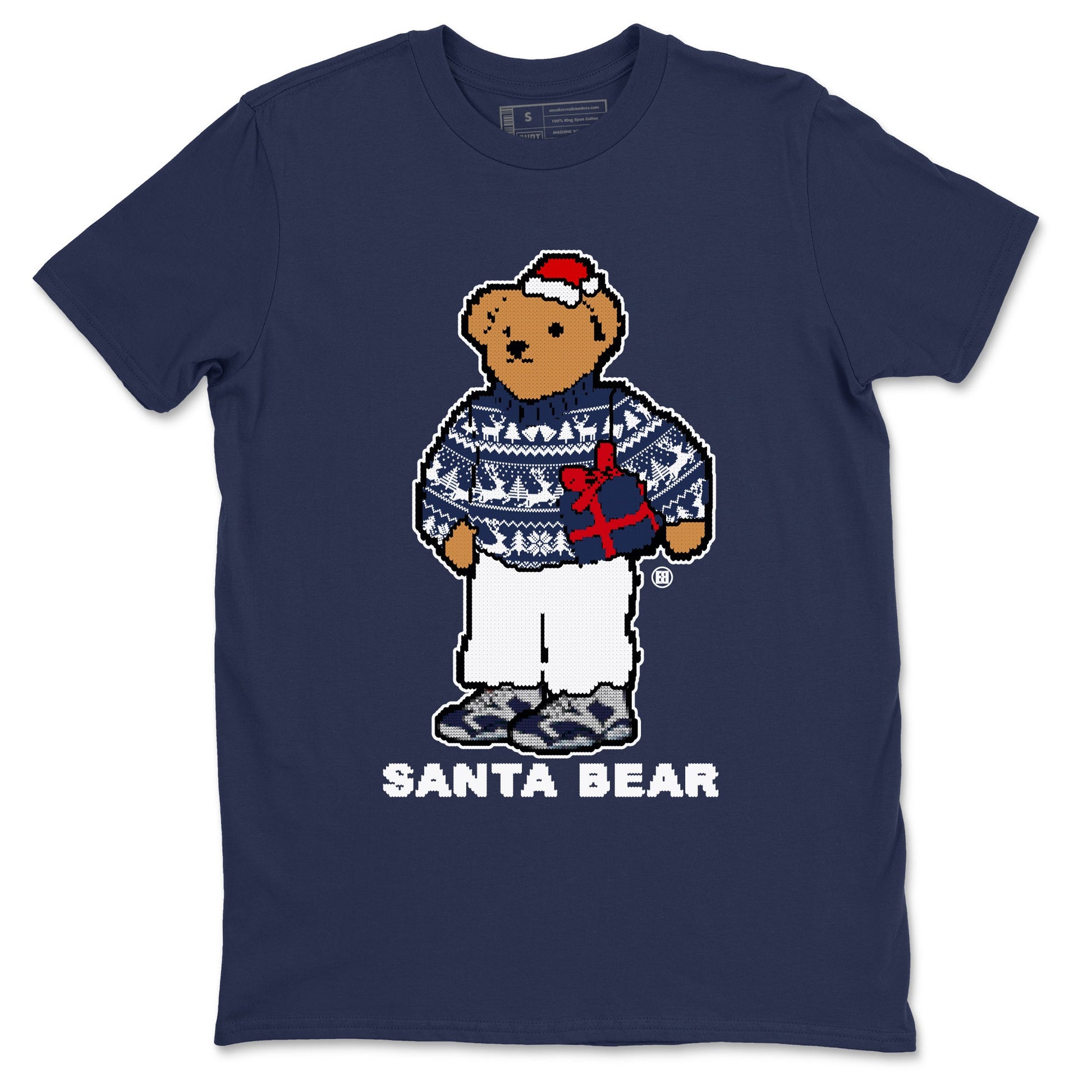 Air Jordan 6 White And Midnight Navy t shirts to match sneakers Santa Bear Christmas Shirts Air Jordan 6 Olympic shirt SNRT Sneaker Tees unisex cotton Navy 2 shirts