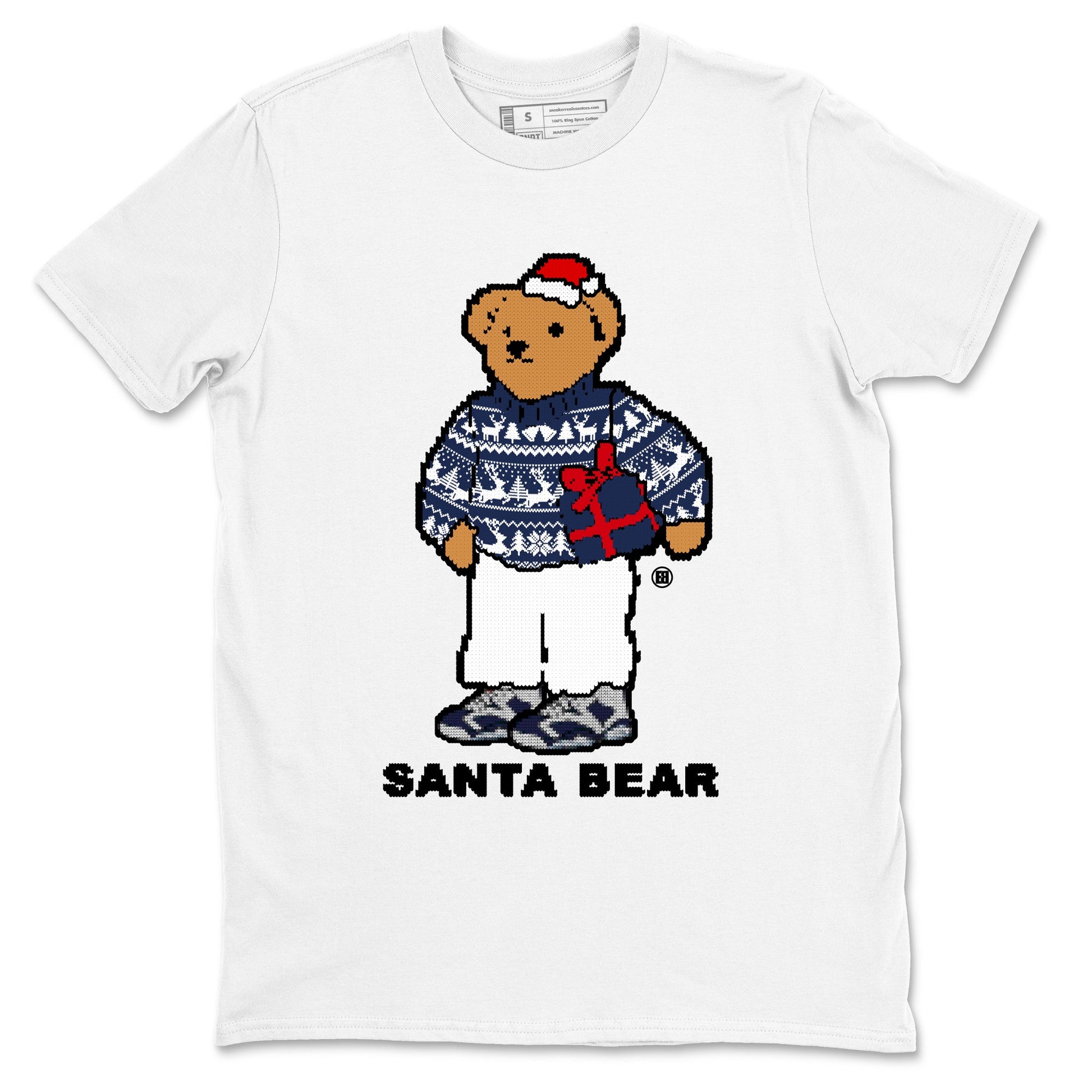 Air Jordan 6 White And Midnight Navy t shirts to match sneakers Santa Bear Christmas Shirts Air Jordan 6 Olympic shirt SNRT Sneaker Tees unisex cotton White 2 shirts