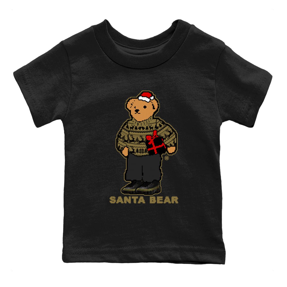 9s Olive shirts to match jordans Santa Bear sneaker match tees Air Jordan 9 Olive match shoes to clothes SNRT Sneaker Tees Youth Baby Black 2 tee