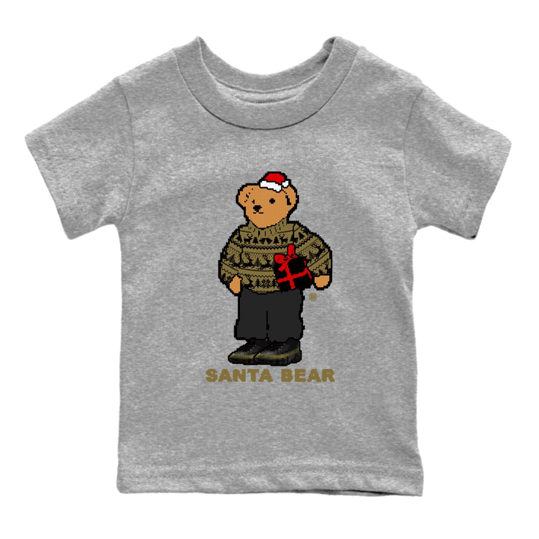 9s Olive shirts to match jordans Santa Bear sneaker match tees Air Jordan 9 Olive match shoes to clothes SNRT Sneaker Tees Youth Baby Heather Grey 2 tee