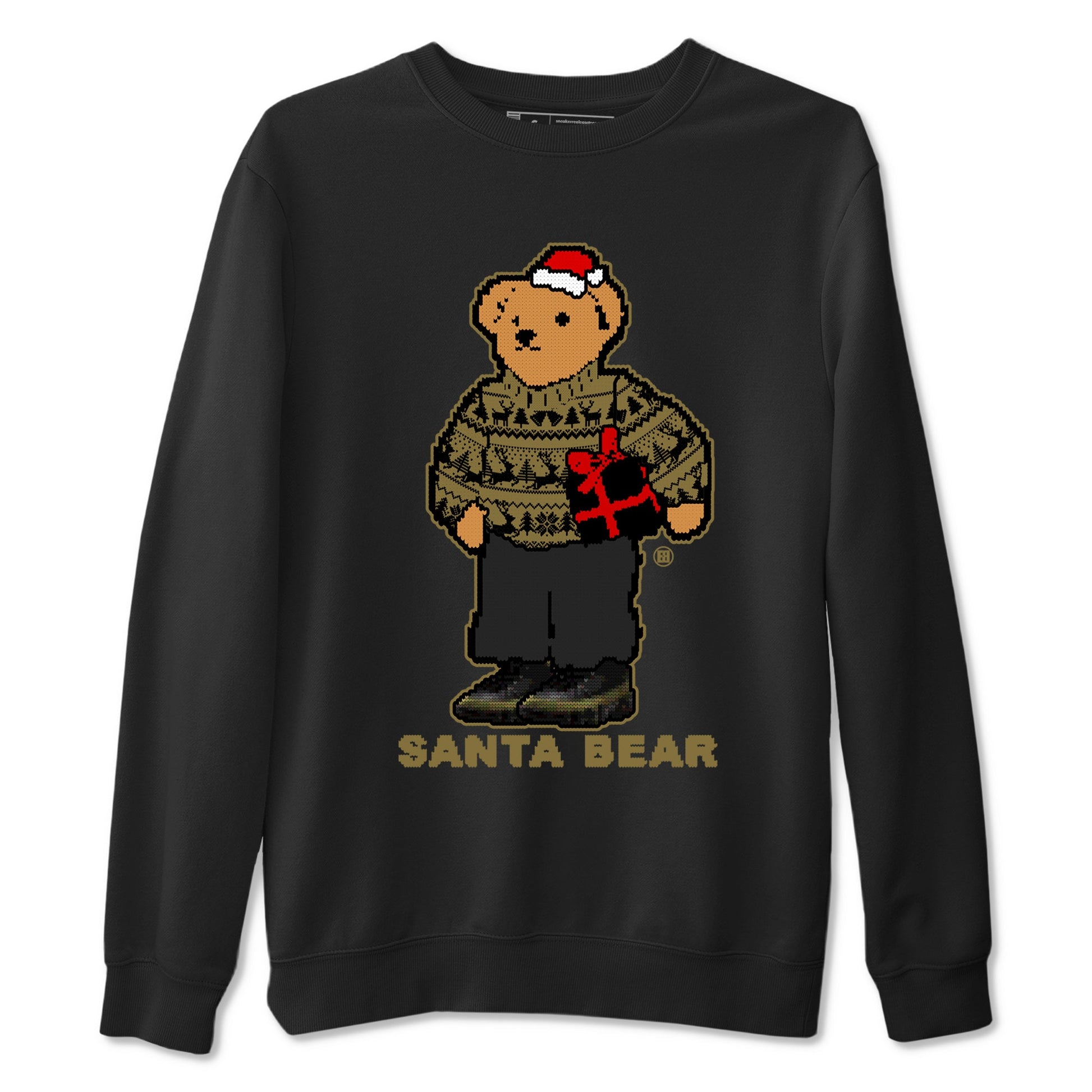 9s Olive shirts to match jordans Santa Bear sneaker match tees Air Jordan 9 Olive match shoes to clothes SNRT Sneaker Tees unisex cotton Black 2 shirts