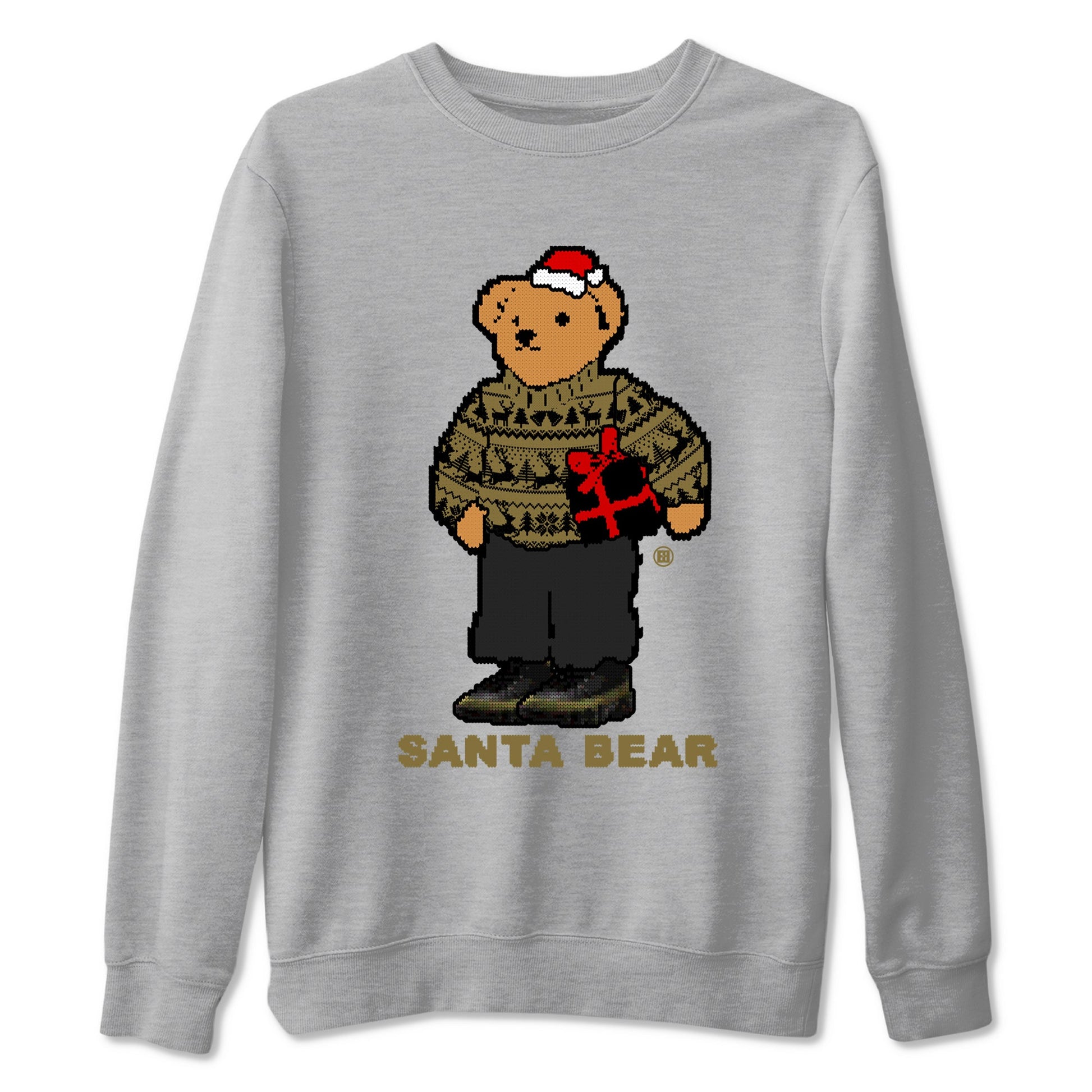 9s Olive shirts to match jordans Santa Bear sneaker match tees Air Jordan 9 Olive match shoes to clothes SNRT Sneaker Tees unisex cotton Heather Grey 2 shirts