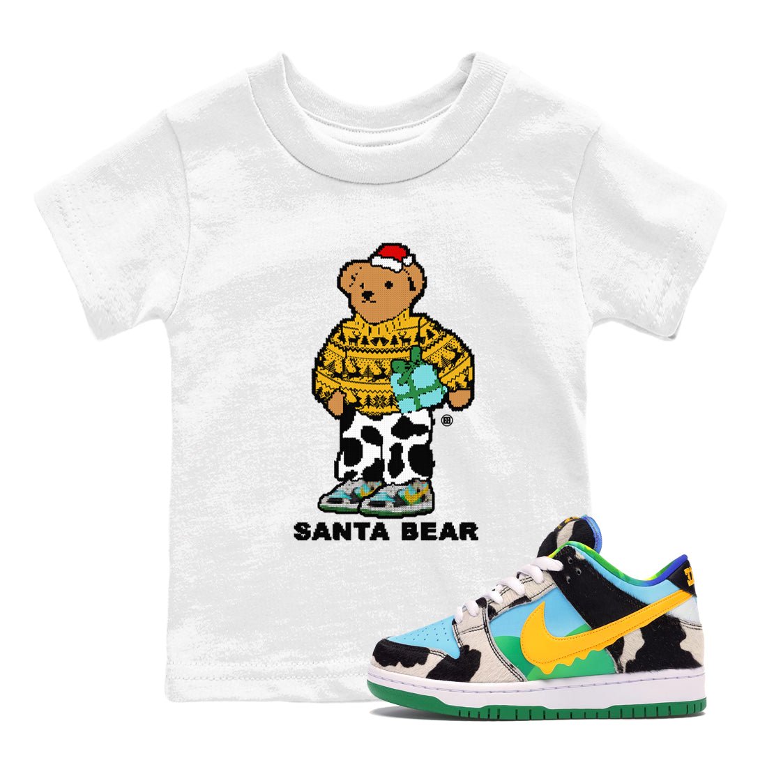 Dunk Chunky Dunky t shirts to match sneakers Santa Bear Christmas Shirts Dunk Chunky Dunky shirt SNRT Sneaker Tees Youth Baby White 1 tee
