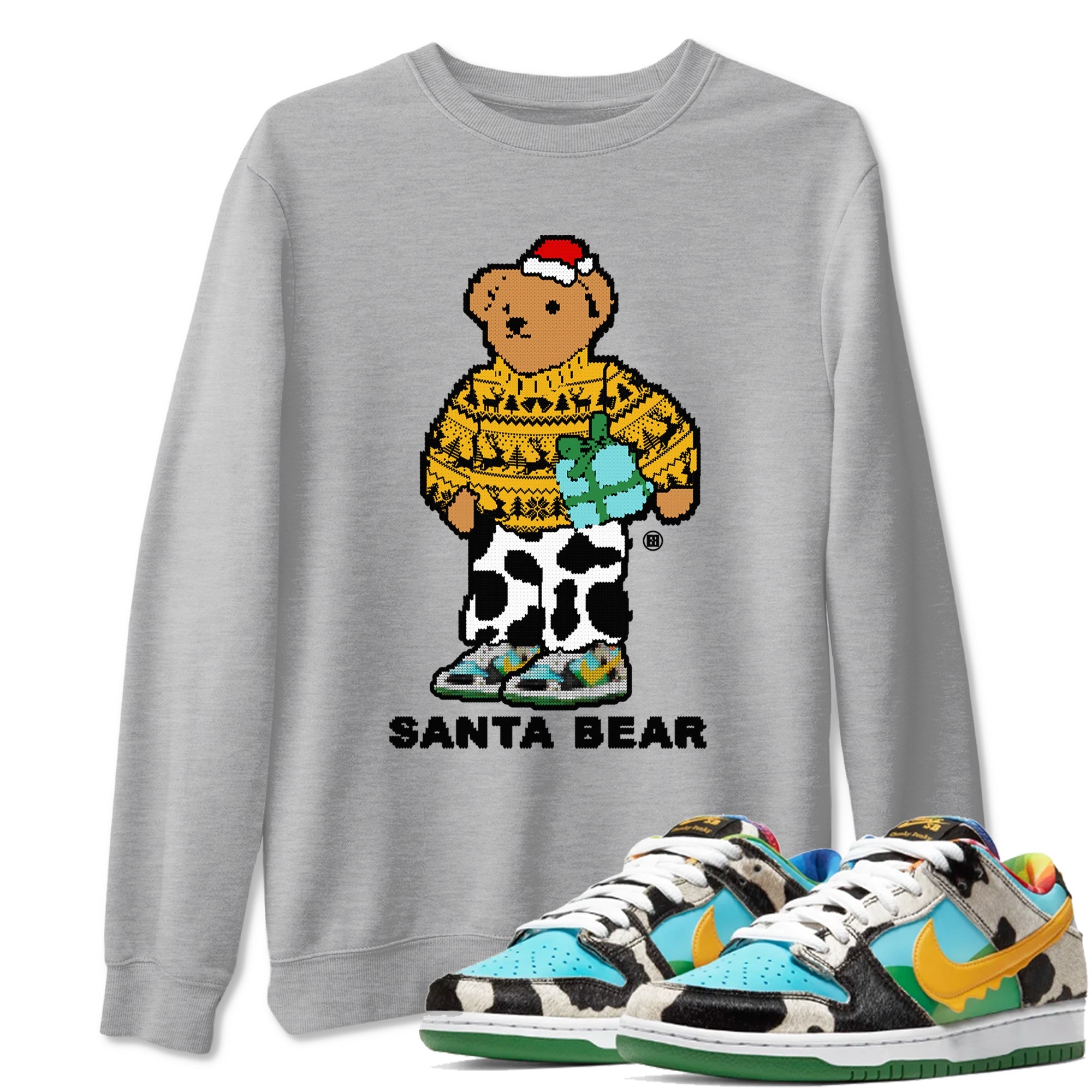 Dunk Chunky Dunky t shirts to match sneakers Santa Bear Christmas Shirts Dunk Chunky Dunky shirt SNRT Sneaker Tees unisex cotton Heather Grey 1 shirts
