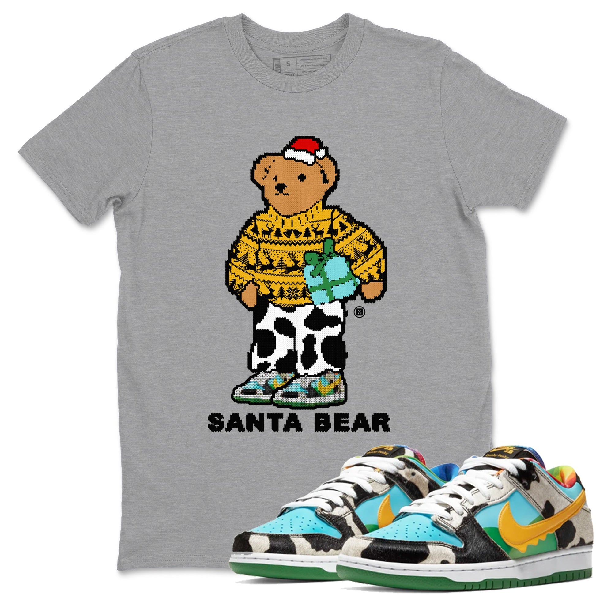 Dunk Chunky Dunky t shirts to match sneakers Santa Bear Christmas Shirts Dunk Chunky Dunky shirt SNRT Sneaker Tees unisex cotton Heather Grey 1 shirts
