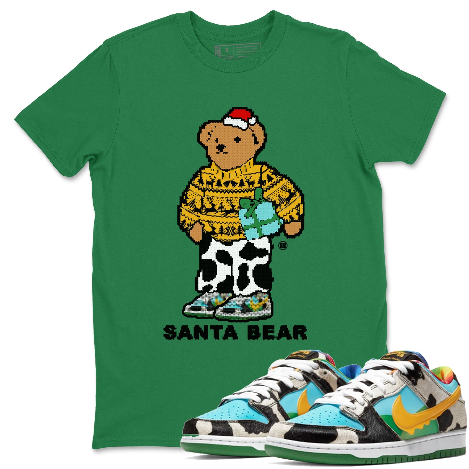 Dunk Chunky Dunky t shirts to match sneakers Santa Bear Christmas Shirts Dunk Chunky Dunky shirt SNRT Sneaker Tees unisex cotton Kelly Green 1 shirts