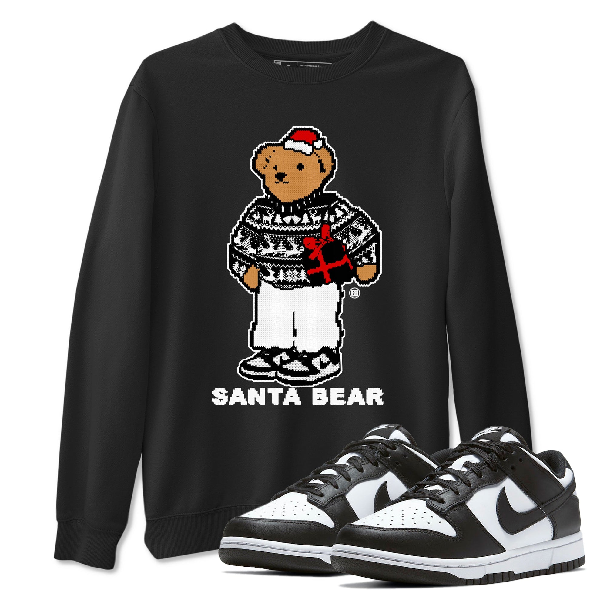 Dunk White Black t shirts to match sneakers Santa Bear Christmas Shirts Dunk Panda shirt SNRT Sneaker Tees unisex cotton Black 1 shirts