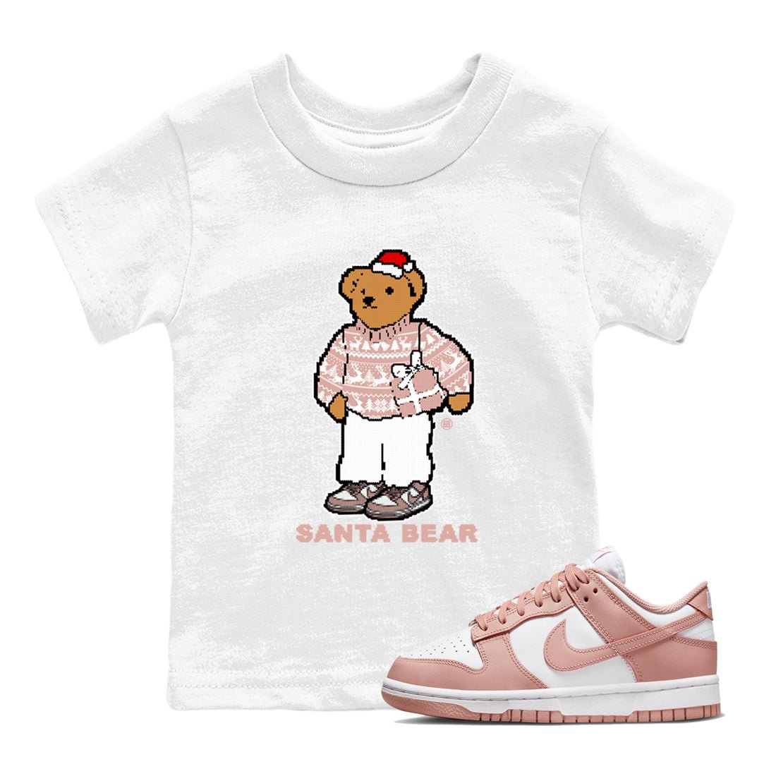 Dunk Rose Whisper t shirts to match sneakers Santa Bear Christmas Shirts Dunk Rose Whisper shirt SNRT Sneaker Tees Youth Baby White 1 tee