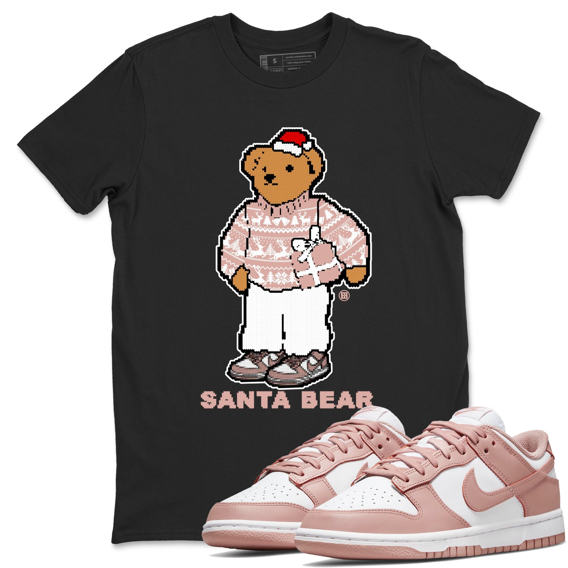 Dunk Rose Whisper t shirts to match sneakers Santa Bear Christmas Shirts Dunk Rose Whisper shirt SNRT Sneaker Tees unisex cotton Black 1 shirts