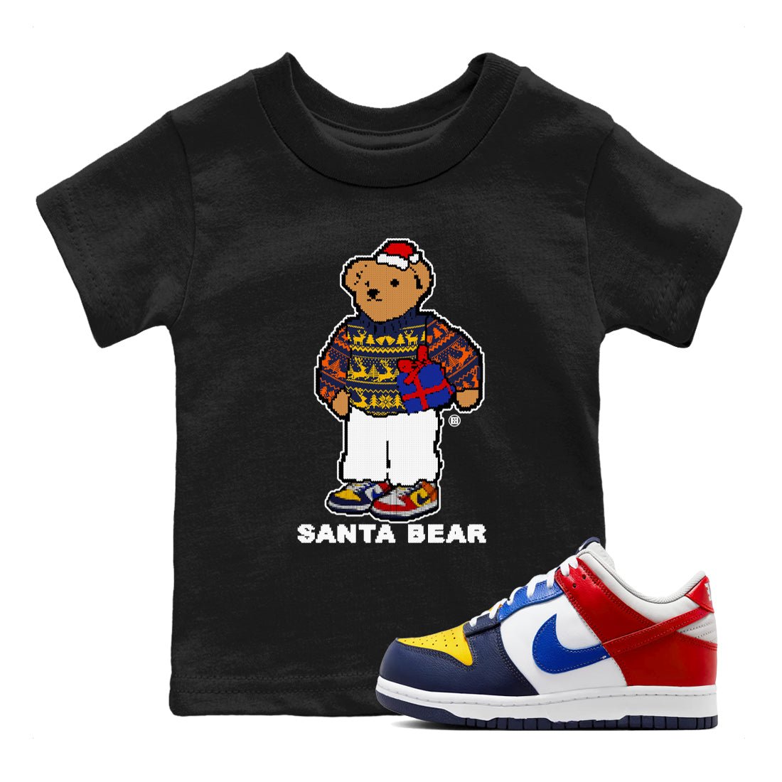 Dunk What The t shirts to match sneakers Santa Bear Christmas Shirts Dunk Low CO.JP What The shirt SNRT Sneaker Tees Youth Baby Black 1 tee