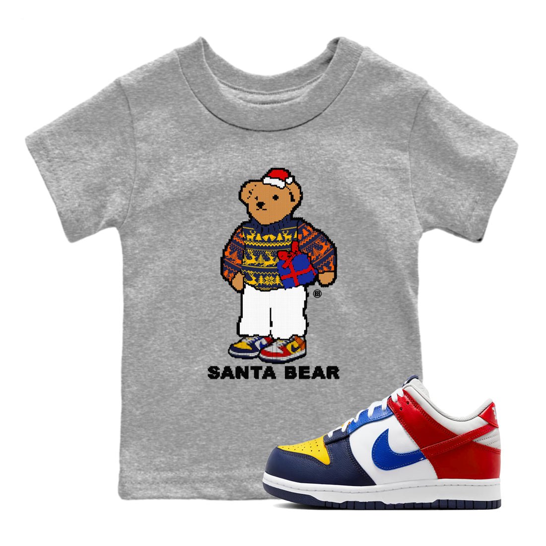 Dunk What The t shirts to match sneakers Santa Bear Christmas Shirts Dunk Low CO.JP What The shirt SNRT Sneaker Tees Youth Baby Heather Grey 1 tee