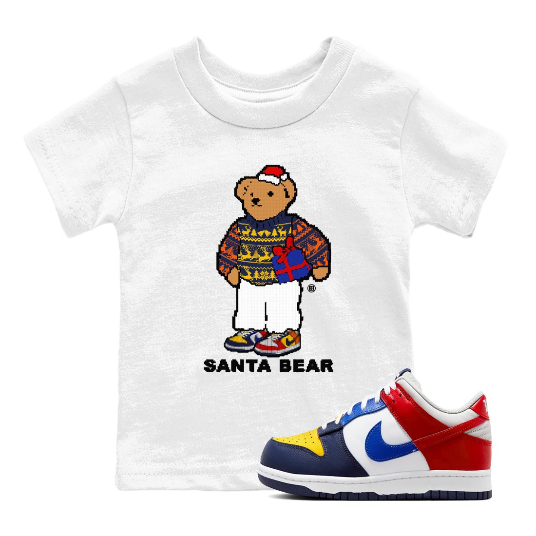 Dunk What The t shirts to match sneakers Santa Bear Christmas Shirts Dunk Low CO.JP What The shirt SNRT Sneaker Tees Youth Baby White 1 tee