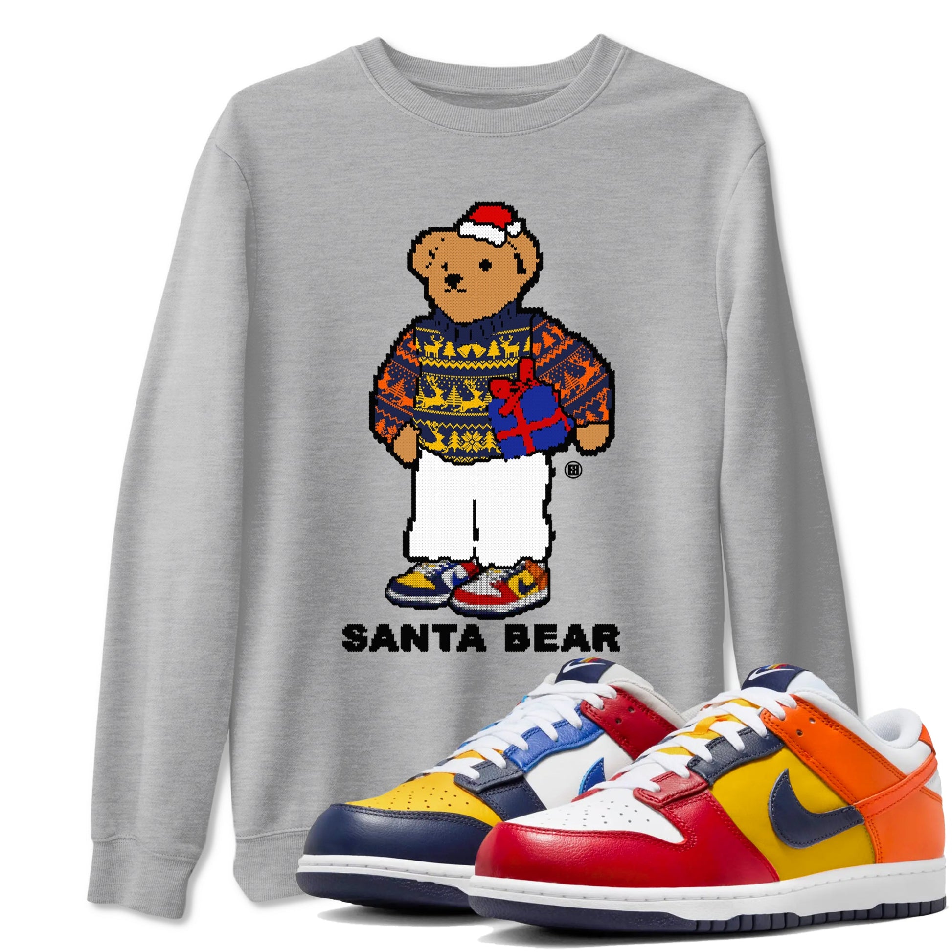 Dunk What The t shirts to match sneakers Santa Bear Christmas Shirts Dunk Low CO.JP What The shirt SNRT Sneaker Tees unisex cotton Heather Grey 1 shirts