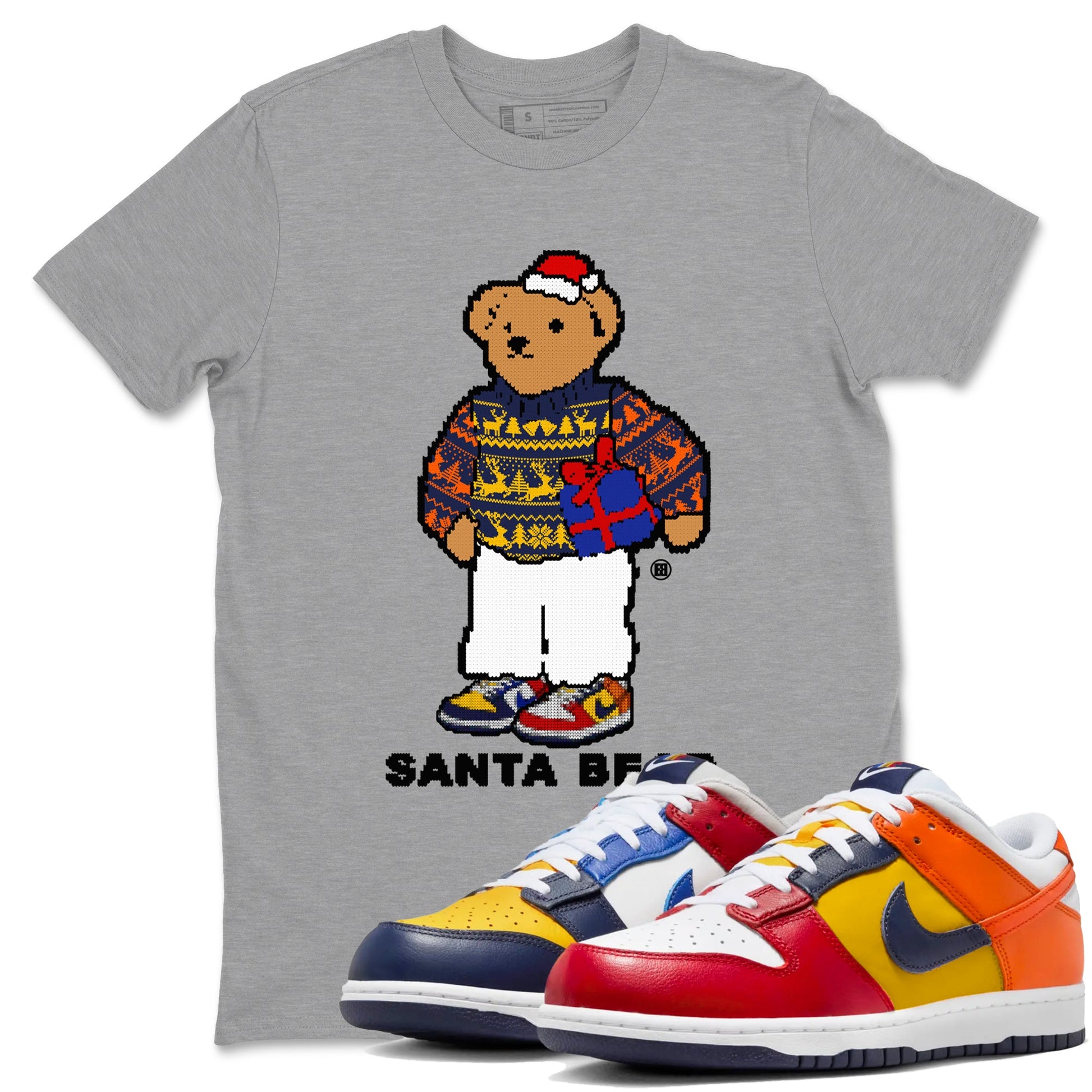 Dunk What The t shirts to match sneakers Santa Bear Christmas Shirts Dunk Low CO.JP What The shirt SNRT Sneaker Tees unisex cotton Heather Grey 1 shirts