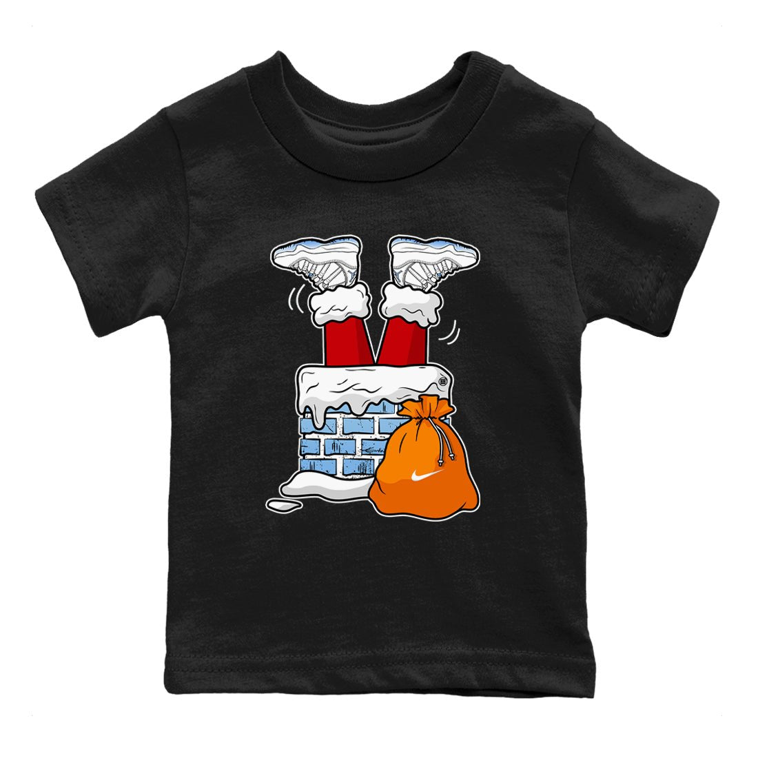 AJ11 Retro Legend Blue shirts to match jordans Santa Stuck In Chimney best t shirts to wear with jordans 11s Legend Blue match shoes to clothes SNRT Sneaker Tees Youth Baby Black 2 tee