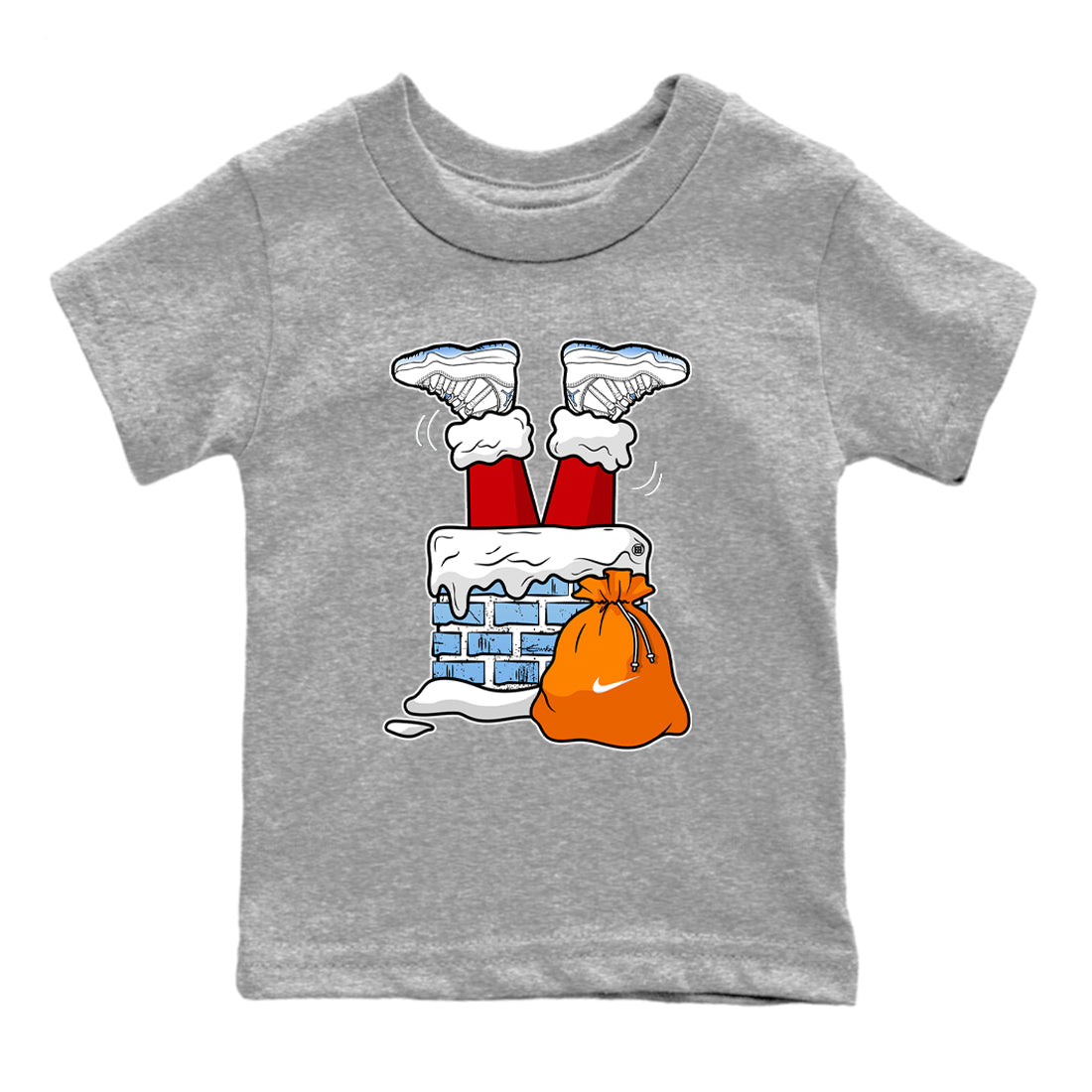 AJ11 Retro Legend Blue shirts to match jordans Santa Stuck In Chimney best t shirts to wear with jordans 11s Legend Blue match shoes to clothes SNRT Sneaker Tees Youth Baby Heather Grey 2 tee