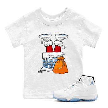AJ11 Retro Legend Blue shirts to match jordans Santa Stuck In Chimney best t shirts to wear with jordans 11s Legend Blue match shoes to clothes SNRT Sneaker Tees Youth Baby White 1 tee