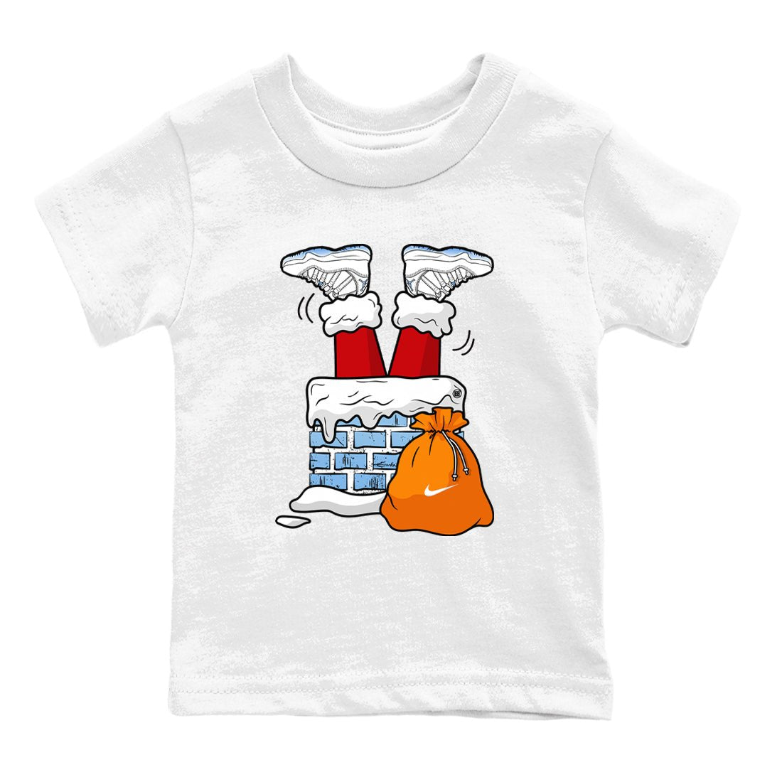 AJ11 Retro Legend Blue shirts to match jordans Santa Stuck In Chimney best t shirts to wear with jordans 11s Legend Blue match shoes to clothes SNRT Sneaker Tees Youth Baby White 2 tee