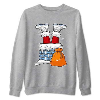 AJ11 Retro Legend Blue shirts to match jordans Santa Stuck In Chimney best t shirts to wear with jordans 11s Legend Blue match shoes to clothes SNRT Sneaker Tees unisex cotton Heather Grey 2 shirts