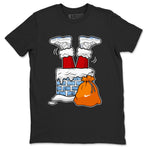 AJ11 Retro Legend Blue shirts to match jordans Santa Stuck In Chimney best t shirts to wear with jordans 11s Legend Blue match shoes to clothes SNRT Sneaker Tees unisex cotton Black 2 shirts