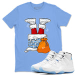 AJ11 Retro Legend Blue shirts to match jordans Santa Stuck In Chimney best t shirts to wear with jordans 11s Legend Blue match shoes to clothes SNRT Sneaker Tees unisex cotton Carolina Blue 1 shirts