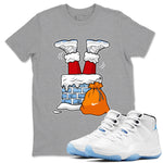 AJ11 Retro Legend Blue shirts to match jordans Santa Stuck In Chimney best t shirts to wear with jordans 11s Legend Blue match shoes to clothes SNRT Sneaker Tees unisex cotton Heather Grey 1 shirts