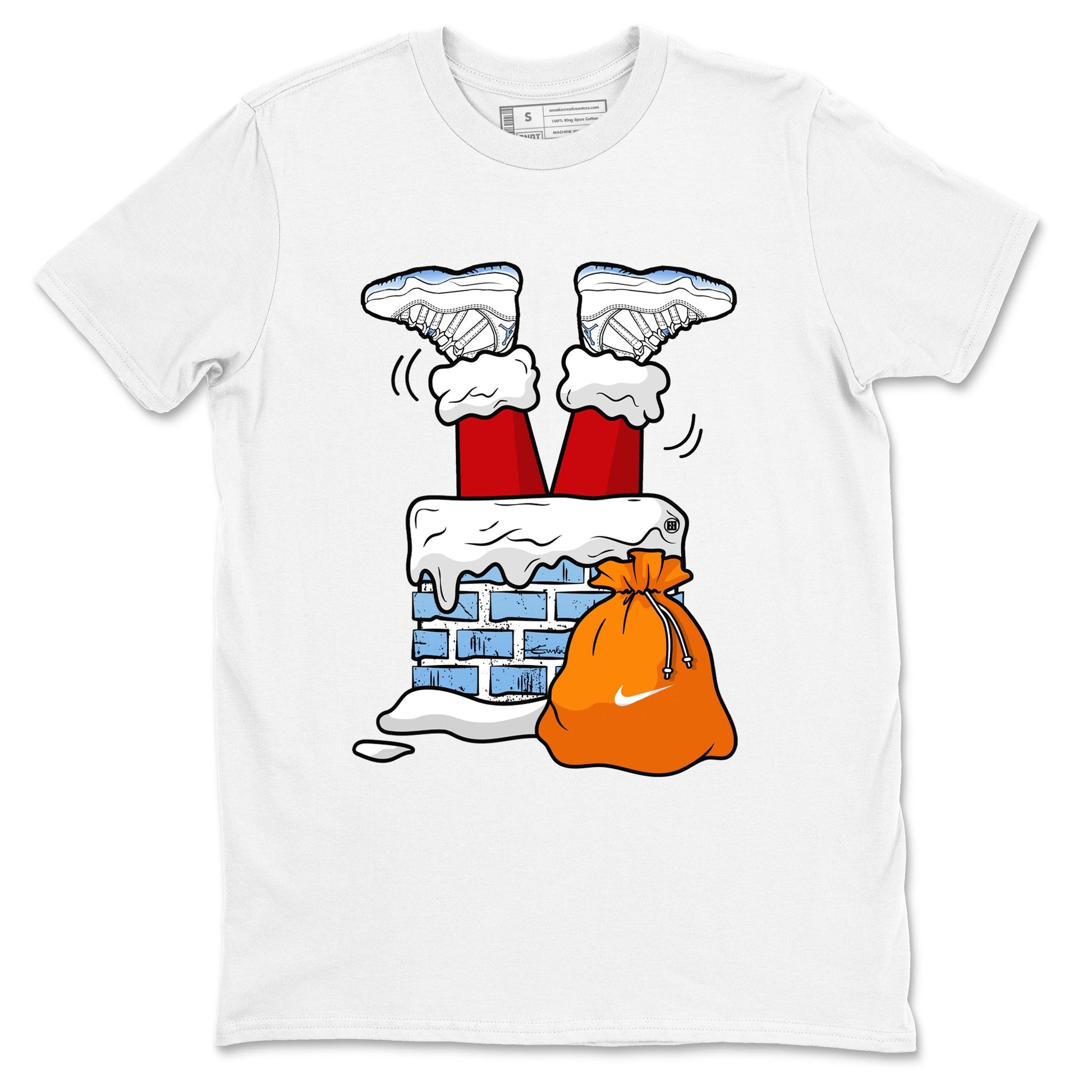 AJ11 Retro Legend Blue shirts to match jordans Santa Stuck In Chimney best t shirts to wear with jordans 11s Legend Blue match shoes to clothes SNRT Sneaker Tees unisex cotton White 2 shirts