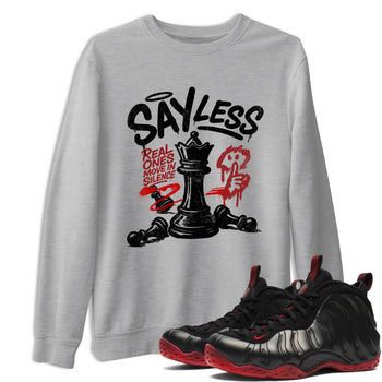 Sneaker match tees – Sneaker Tees To Match Air Foamposite Cough Drop Shoes – Say Less Tee Heather Grey 1