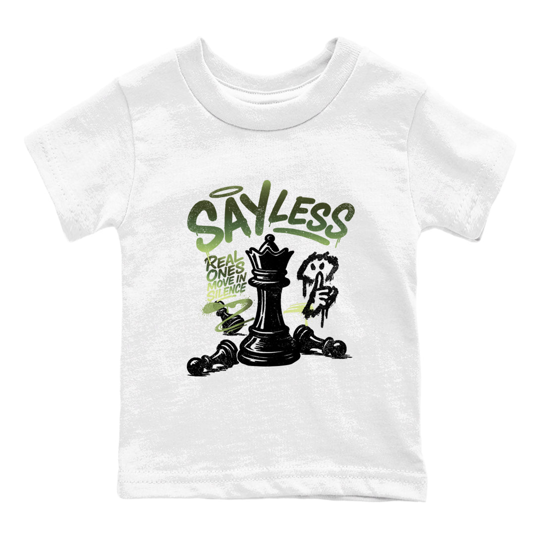 Best Christmas gifts for sneakerheads - Sneaker Tees To Match Air Foamposite One Pine Green Sneakers – Say Less Kids T-Shirt White 2
