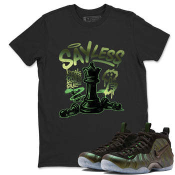 Best Christmas gifts for sneakerheads - Sneaker Tees To Match Air Foamposite One Pine Green Sneakers – Say Less Tee Black 1