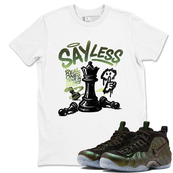 Best Christmas gifts for sneakerheads - Sneaker Tees To Match Air Foamposite One Pine Green Sneakers – Say Less Tee White 1