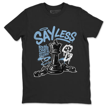 Say Less sneaker match t-shirt styled to complete your fit with the Air Foamposite One Psychic Blue sneakers, shown in Black 2.