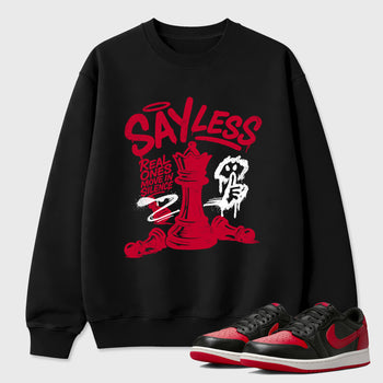 Sneaker match tees – Sneaker Tees To Match Air Jordan 1 Banned Shoes – Say Less Tee Black 1
